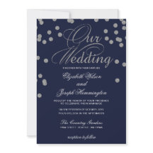FAUX Glitter confetti navy and Silver bruiloft