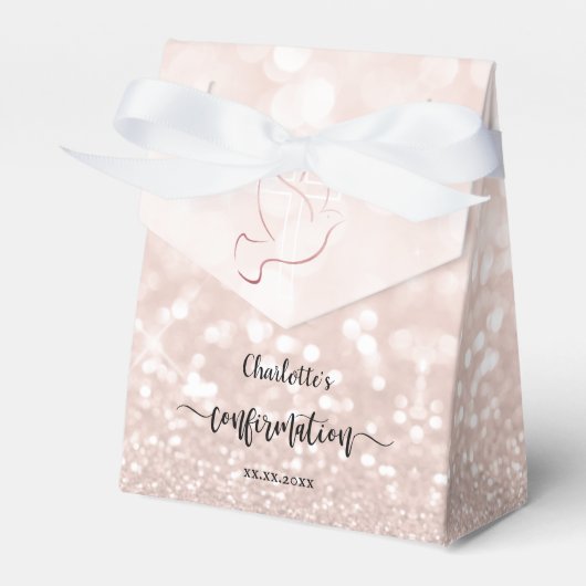 faux glitter Confirmation Favor Box Bedankdoosjes (Voorkant Zijde)