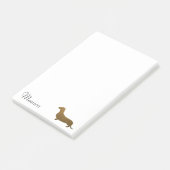 Faux Glitter Dachshund-pictogram | Sjabloon voor a Post-it® Notes (Schuin)