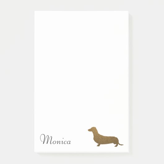 Faux Glitter Dachshund-pictogram | Sjabloon voor a Post-it® Notes (Voorkant)