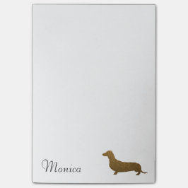 Faux Glitter Dachshund-pictogram | Sjabloon voor a Post-it® Notes