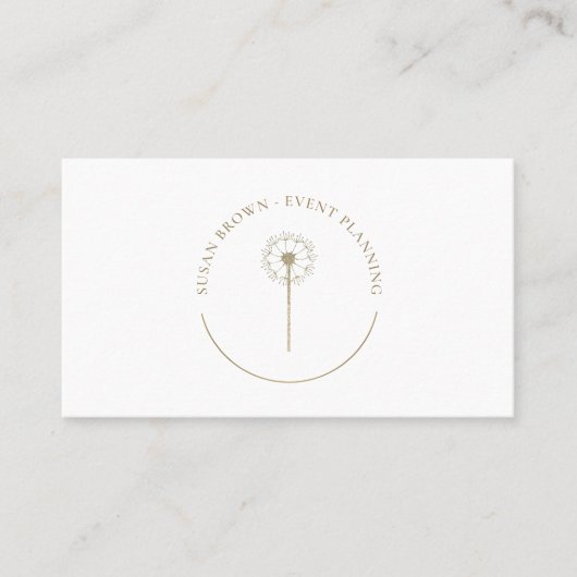 Faux Glitter Dandelion Logo Visitekaartje (Voorkant)