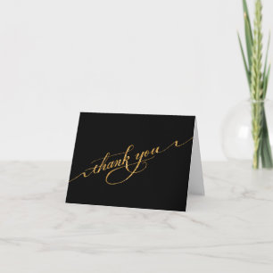 Faux Glitter Dank u neemt nota van de kalligrafie  Bedankkaart