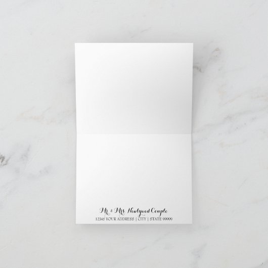 Faux Glitter Dank u neemt nota van de kalligrafie Bedankkaart (Binnen)