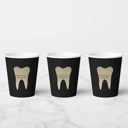 Faux Glitter Dental Office Paper Cups Papieren Bekers (Multi)