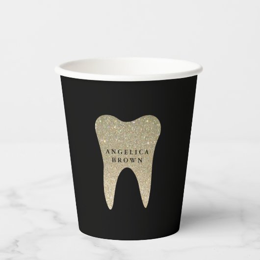 Faux Glitter Dental Office Paper Cups Papieren Bekers (Voorkant)