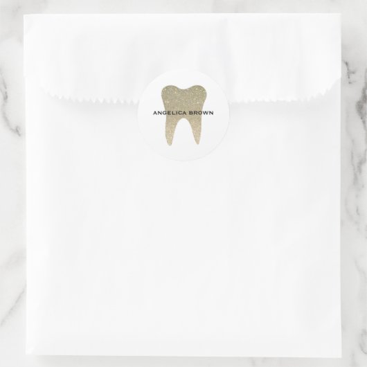Faux Glitter Dental Ronde Sticker (Tas)