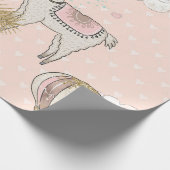 Faux Glitter Desert Steampunk Llama Cadeaupapier (Hoek)