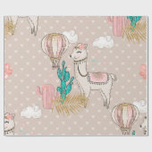Faux Glitter Desert Steampunk Llama Cadeaupapier (Vlak)