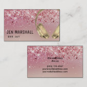 faux glitter DJ hoofdtelefoon Visitekaartje (Voorkant / Achterkant)