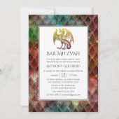 Faux Glitter Draak thema Bar Mitzvah Kaart (Voorkant)