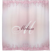 faux glitter drip trendy monogram douchegordijn (Voorkant)