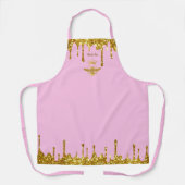 faux glitter druist koningin roze schort (Voorkant)