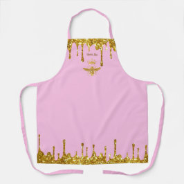 faux glitter druist koningin roze schort