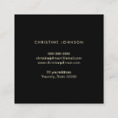 Faux glitter druppels koningin bij logo vierkante visitekaartje (Achterkant)