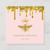 Faux glitter druppelt Queen Bee Square visitekaart Vierkante Visitekaartje (Voorkant)