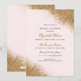 FAUX Glitter Dust Blush & Gold Vrijgezellenfeest Kaart