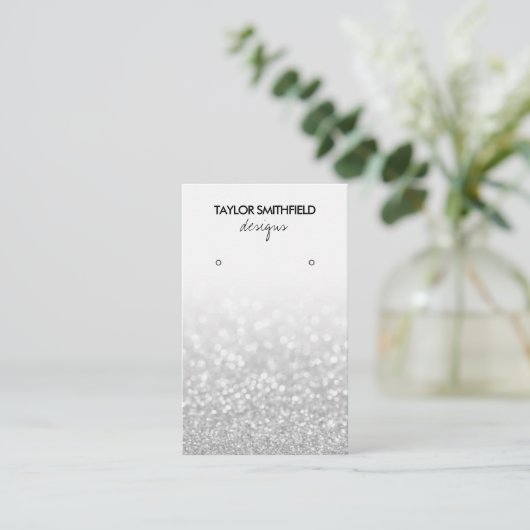 Faux Glitter Earring Display Visitekaartje (Staand voorkant)
