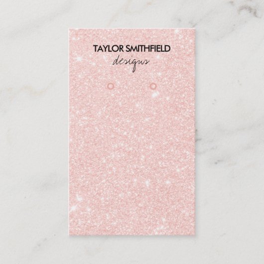 Faux Glitter Earring Display Visitekaartje (Voorkant)