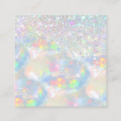 Faux glitter edelsteen opaal textuur kortingskaart vierkante visitekaartje (Achterkant)