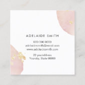 FAUX glitter effect op de roze waterverf cirkel Vierkante Visitekaartje (Achterkant)