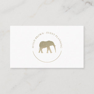 Faux Glitter Elephant Logo Visitekaartje