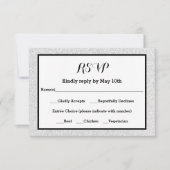 Faux Glitter en Black Lijst - RSVP-reactiekaart RSVP Kaartje (Voorkant)