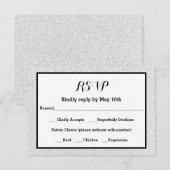 Faux Glitter en Black Lijst - RSVP-reactiekaart RSVP Kaartje (Voorkant / Achterkant)