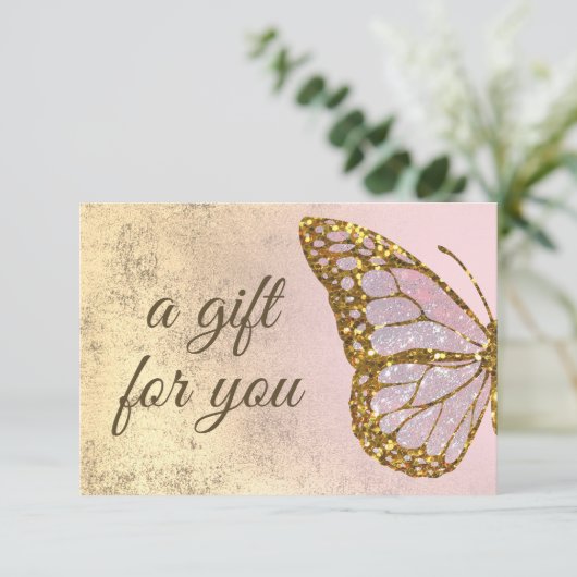 faux glitter en folie butterfly gift (Staand voorkant)