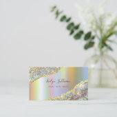 Faux Glitter en Holographic Folie Visitekaartje (Staand voorkant)