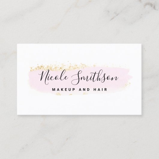 FAUX glitter en waterverf penseelstreek logo Visitekaartje (Voorkant)