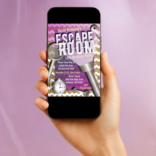 Faux Glitter Escape Room Kaart