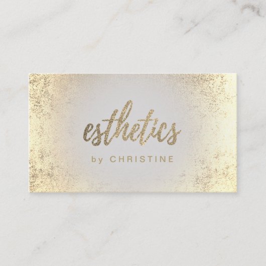 FAUX glitter esthetics script design Visitekaartje (Voorkant)