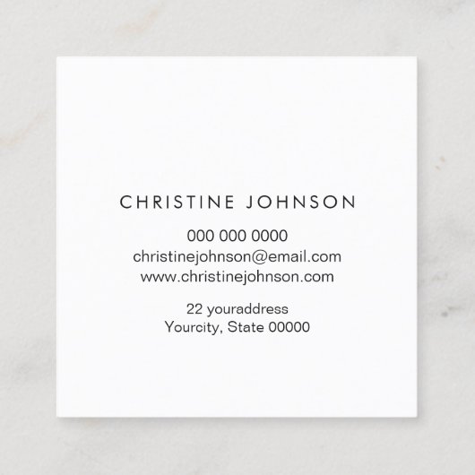 faux glitter faux iriscent vierkante visitekaartje (Achterkant)