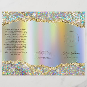 Faux glitter folie sequin brochure