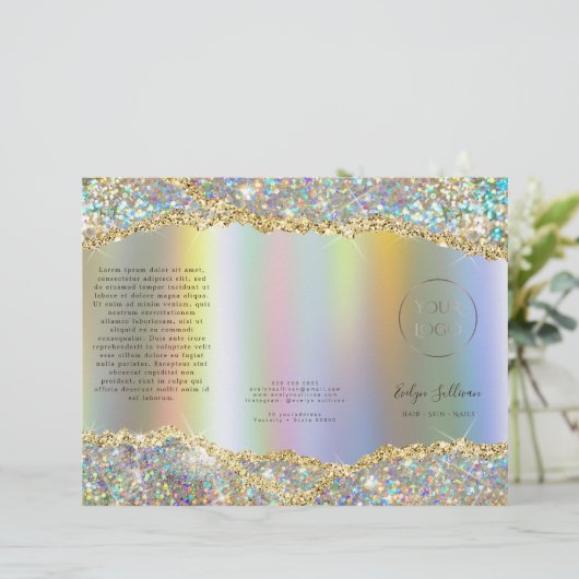 Faux glitter folie sequin brochure (Staand voorkant)