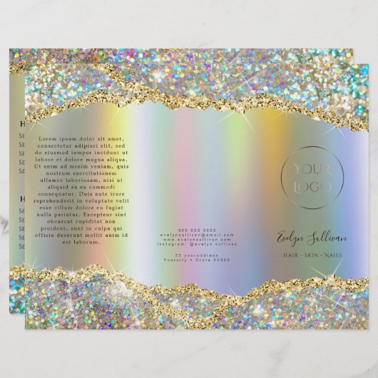 Faux glitter folie sequin brochure (Voorkant / Achterkant)