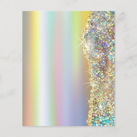 Faux glitter folie sequin flyer (Achterkant)