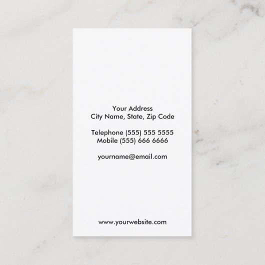 Faux Glitter Fork en Spoon Visitekaartje (Achterkant)