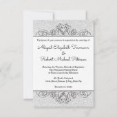 Faux Glitter Formal Flourish - 3x5 bruiloft uitnod Kaart (Voorkant)