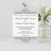 Faux Glitter Formal Flourish - 3x5 bruiloft uitnod Kaart (Staand voorkant)