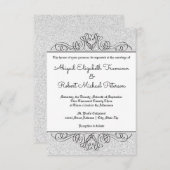 Faux Glitter Formal Flourish - 3x5 bruiloft uitnod Kaart (Voorkant / Achterkant)