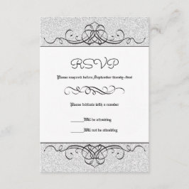 Faux Glitter Formal  Flourish - RSVP-kaart RSVP Kaartje