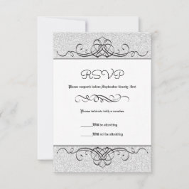 Faux Glitter Formal  Flourish - RSVP-kaart RSVP Kaartje