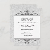 Faux Glitter Formal Flourish - RSVP-kaart RSVP Kaartje (Voorkant / Achterkant)