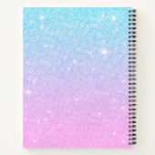 Faux Glitter Galaxy Unicorn Art Sketchbook Notitieboek (Achterkant)
