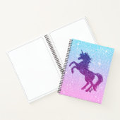 Faux Glitter Galaxy Unicorn Art Sketchbook Notitieboek (Binnen)
