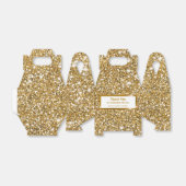 Faux Glitter Geel Glitter Textuur & Aangepaste Tek Bedankdoosjes (Uitgevouwen)