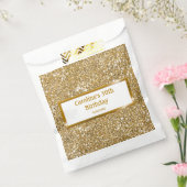 Faux Glitter Geel Glitter Textuur & Aangepaste Tek Bedankzakje (Gezegeld)