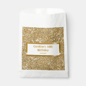 Faux Glitter Geel Glitter Textuur & Aangepaste Tek Bedankzakje (Voorkant)